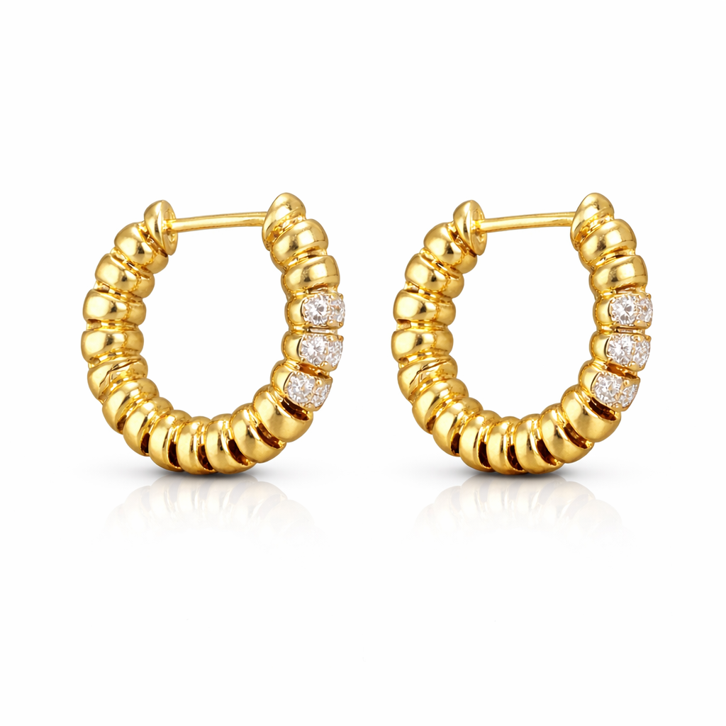 Crystal Twist Hoops