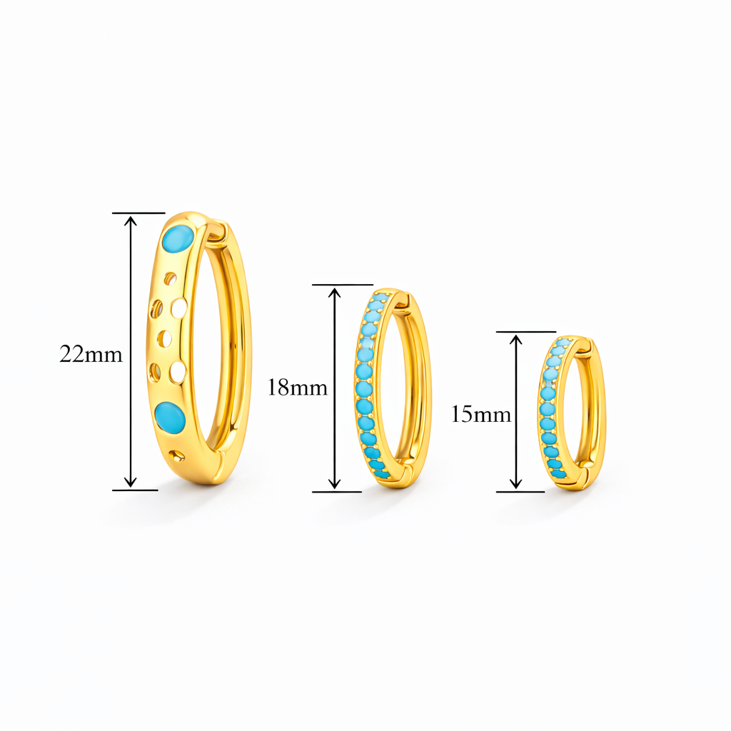 Turquoise Glow Hoop Set