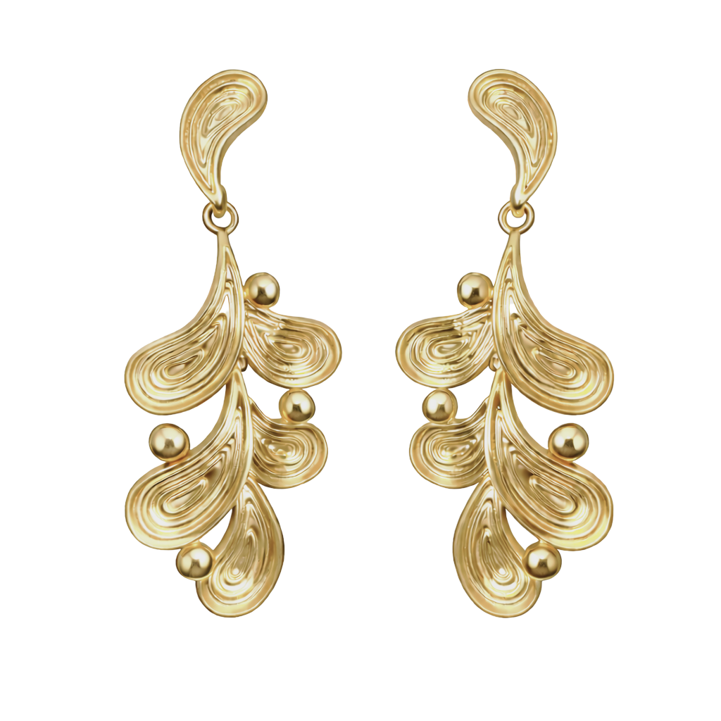Golden Flow Statement Studs