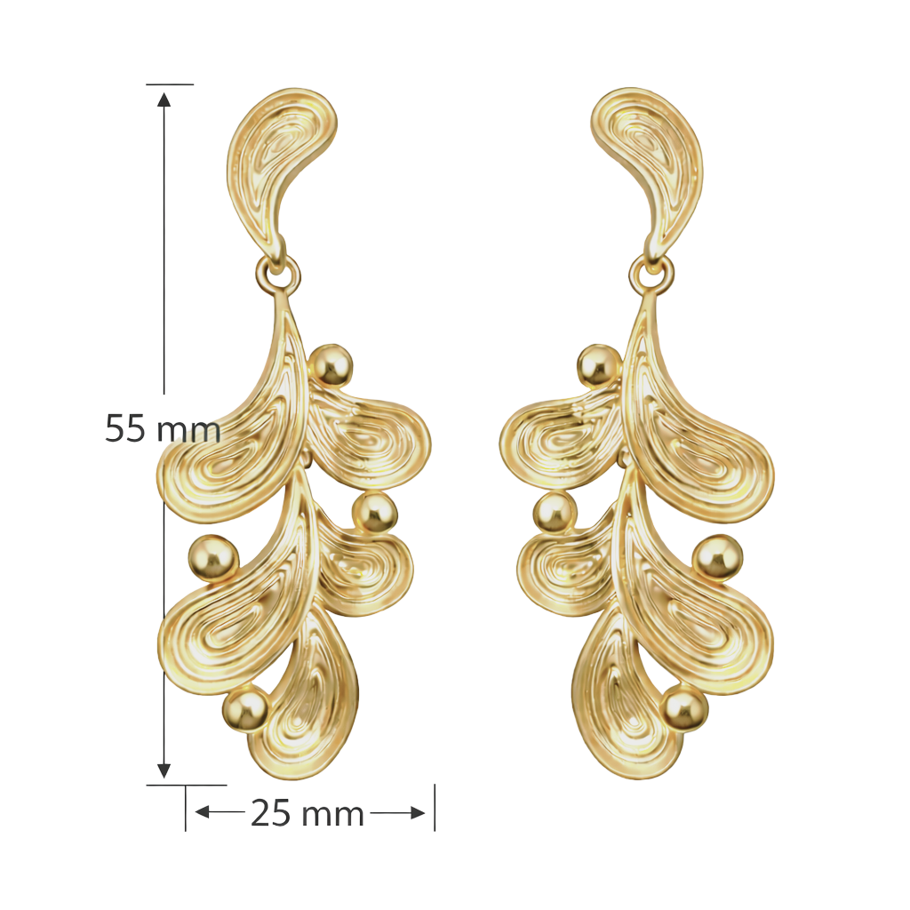 Golden Flow Statement Studs
