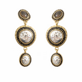 HYL Statement Ohrringe Gold Schwarz mit Kristall