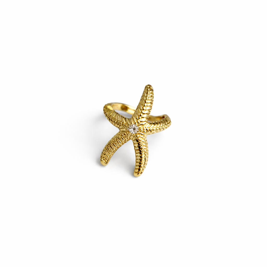 Coral Star Earcuff